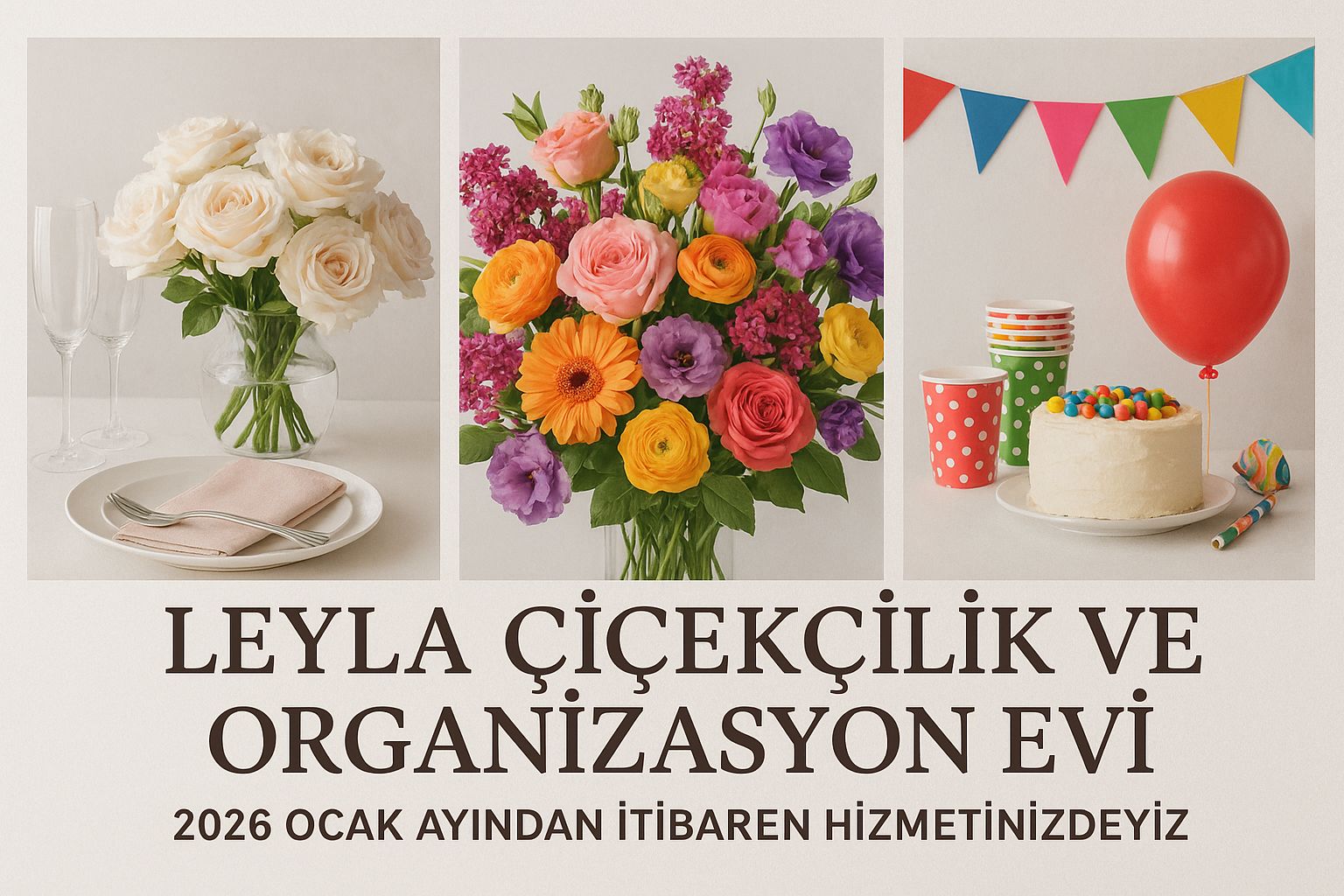 LEYLA ÇİÇEKÇİLİK ORGANİZASYON VE PARTİ MALZEMELERİ