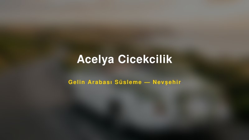 Acelya Cicekcilik Nevşehir Gelin Arabası Süsleme